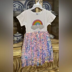 Lola + the boys Pailette rainbow sequin dress size 10 girls boutique